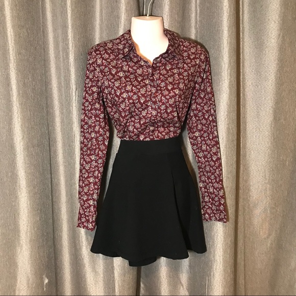 Esprit Purple Pattern Button Down long Sleeve Top - Picture 1 of 7